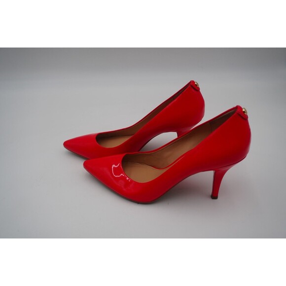 Michael Kors Flex Patent Glossy Leather Coral High Heels Pump Size 8.5M - Picture 1 of 11